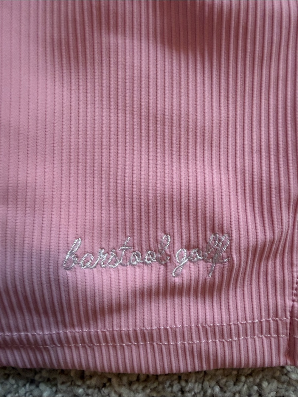 Barstool Pink Ribbed Mini Skort with Front Slit - Picture 3 of 3